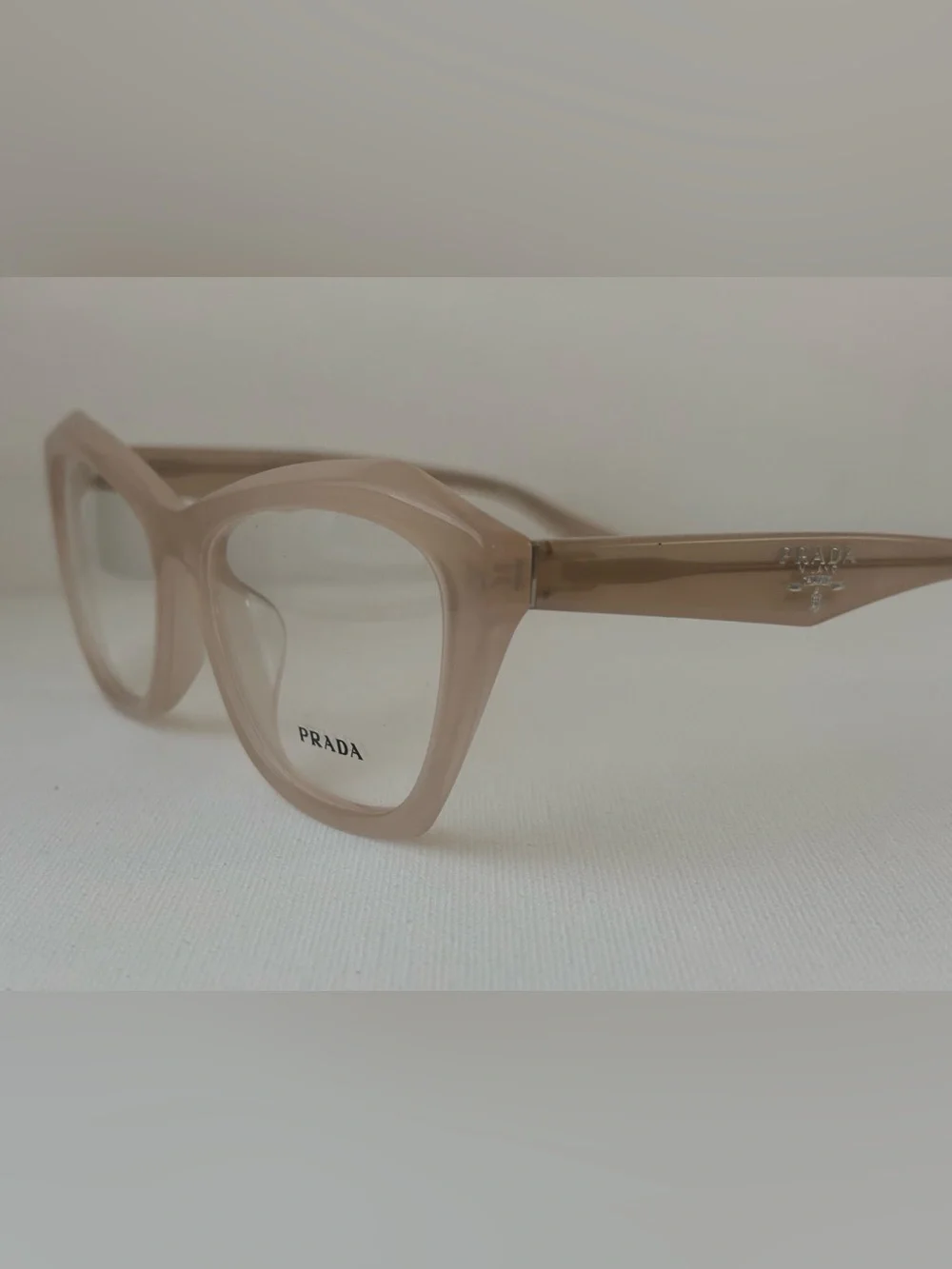 Prada Women's Translucent Nude Square Optical Glasses